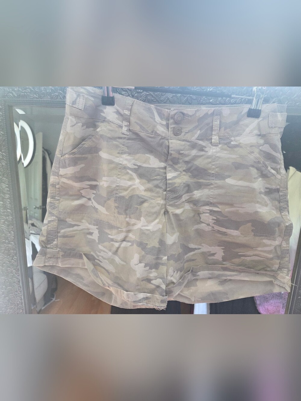 kenzie Camo Cargo Shorts - Olive Tan